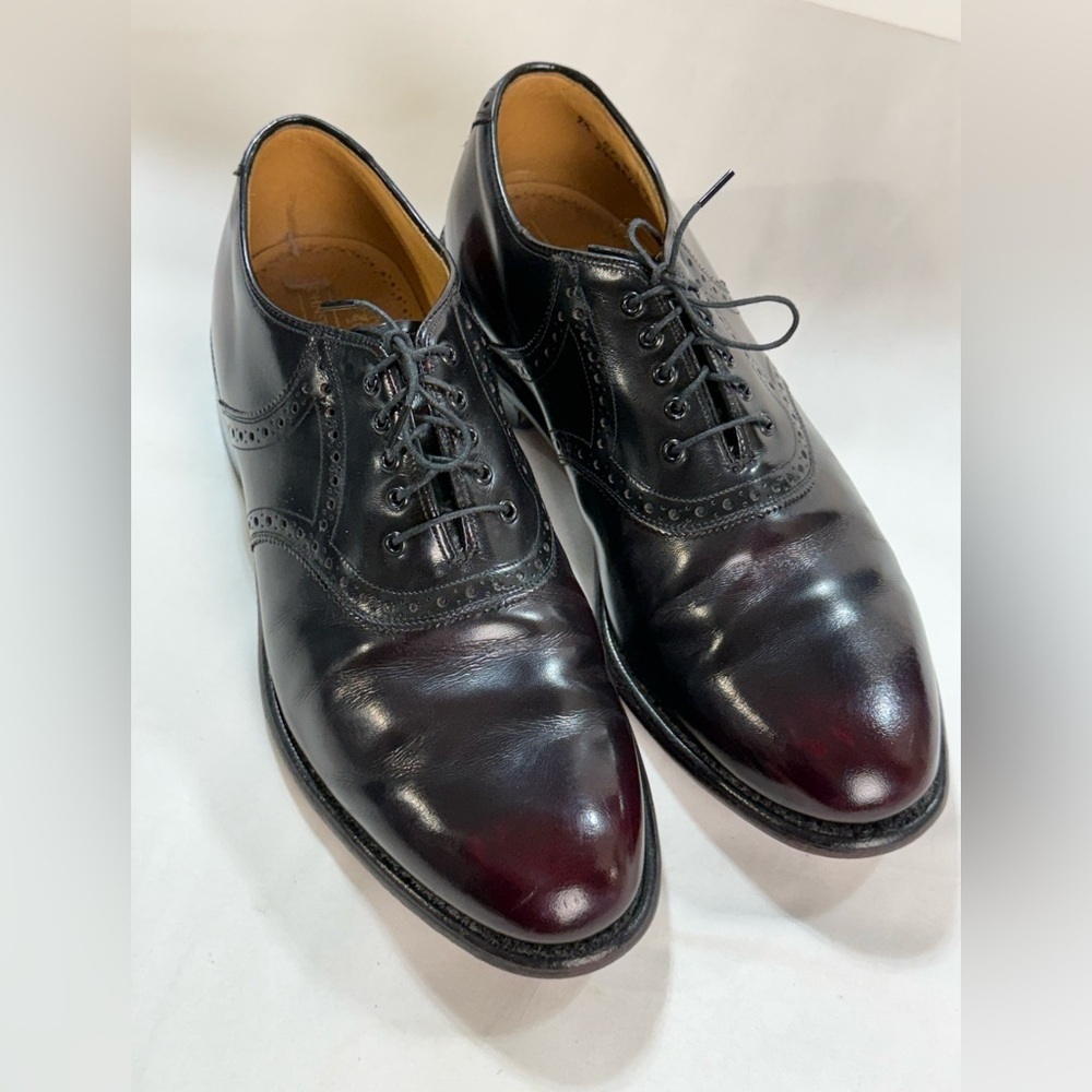 JOHNSTON & MURPHY ARISTOCRAFT Men's black/burgundy Leather Oxfords size 9.5
